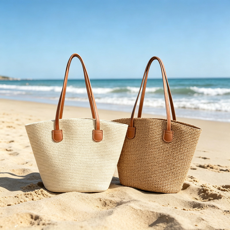 Women Bags Large - CLAREGQI Bolso Tote de Paja de