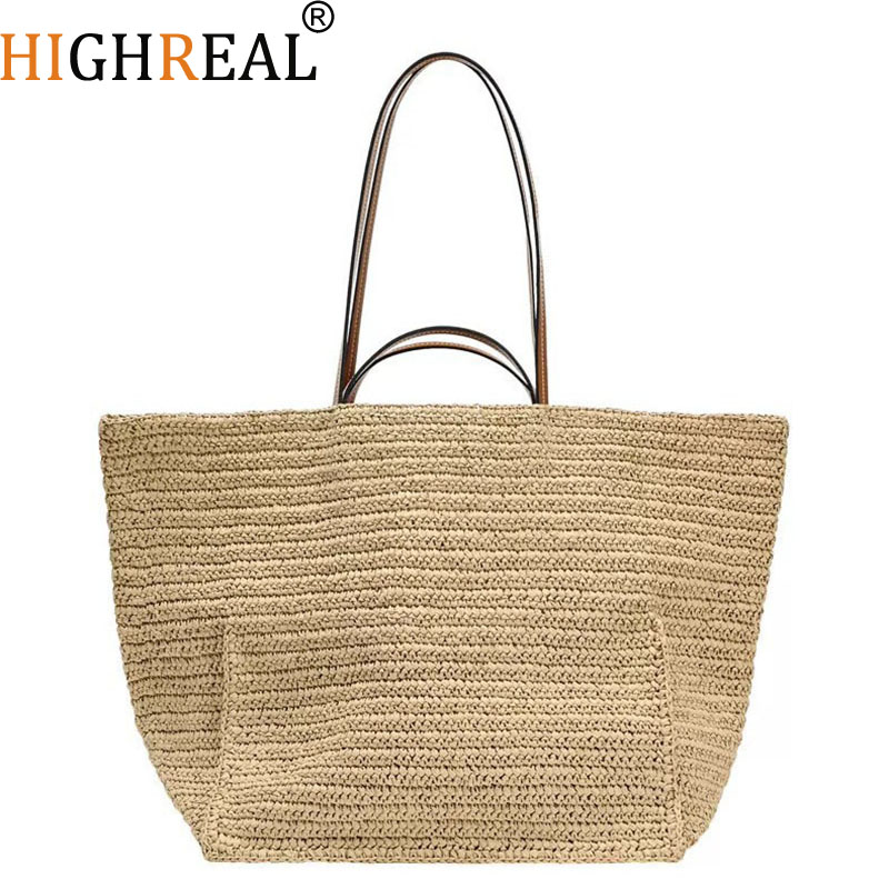 Crochet Market Bag - Bolso de hombro bohemio de paja
