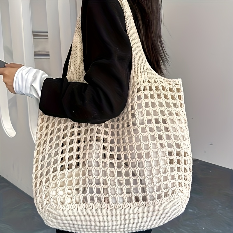 Bolso de mano de malla de ganc - Crochet Market Bag reseña y precio