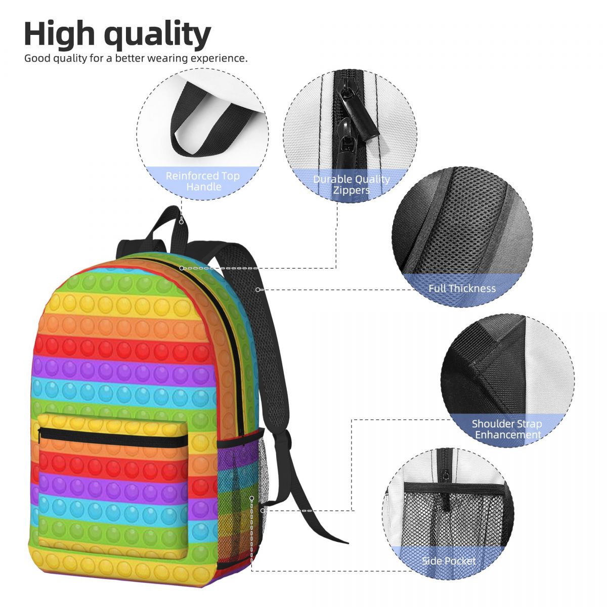 Mochila Premium Vector Pop It  - Women Bags Vector reseña y precio