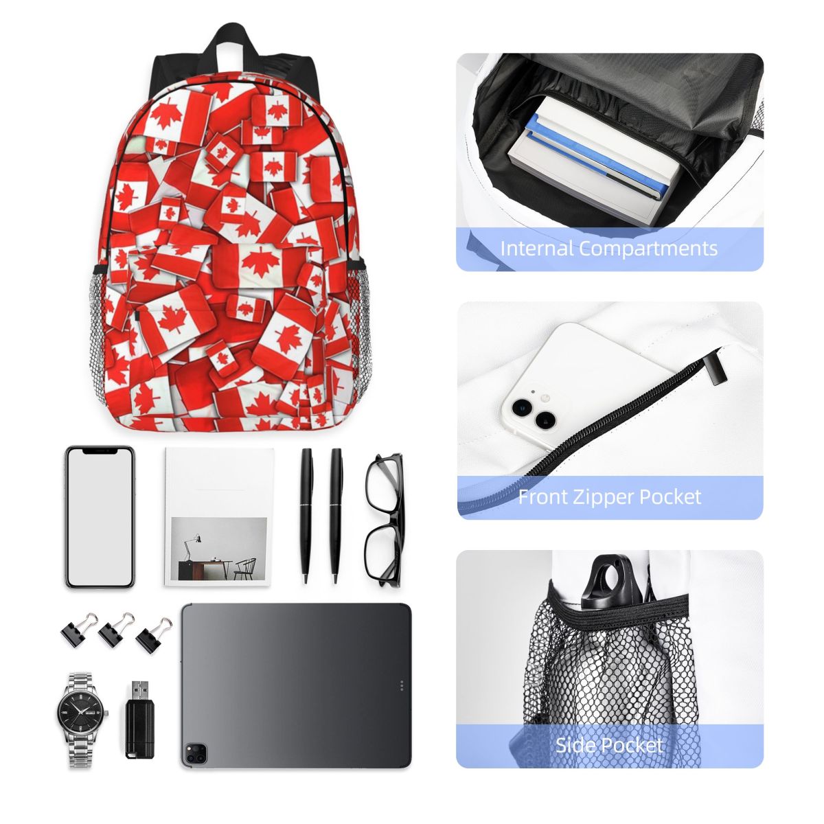 Mochila con diseño de bandera  - Women Bags In Canada reseña y precio
