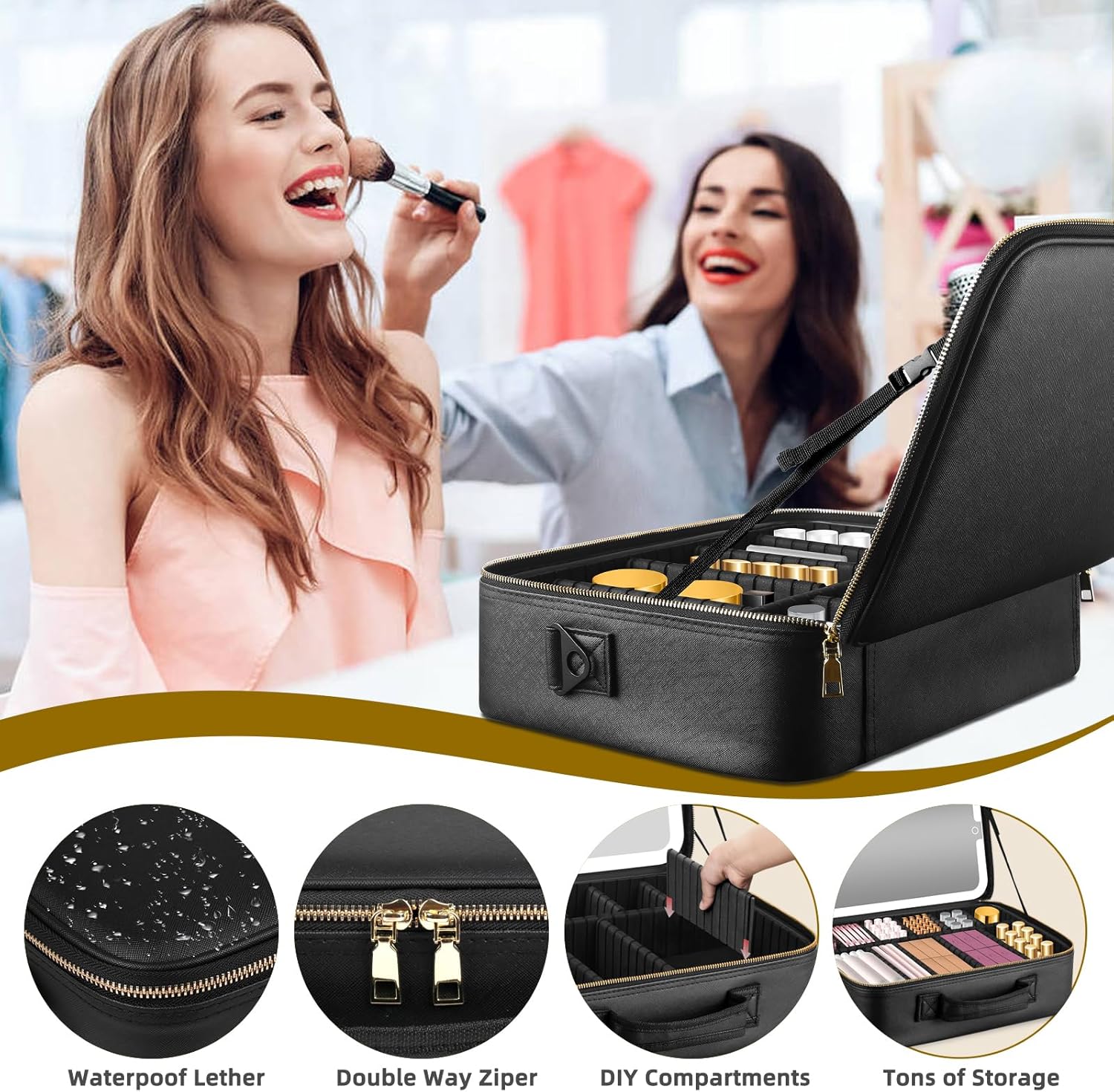 Bolsa de maquillaje portátil d - Women Vanity Bags reseña y precio