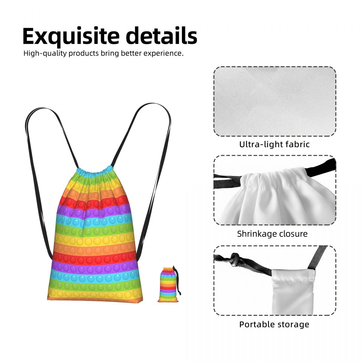 Mochila con cordón de diseño p - Women Bags Vector reseña y precio