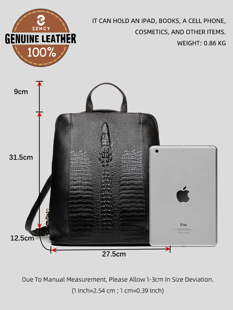 Mochila Zency de piel de cocod - Women Bags With Laptop Compartment reseña y precio